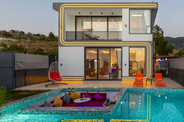 Honeymoon Villa in Kalkan – Villa Sisters with Private Pool and Jacuzzi