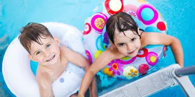 With a children&rsquo;s pool