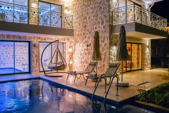 Kalkan İslamlar Isıtmalı Havuzlu Korunaklı Villa | Villa Slim 9