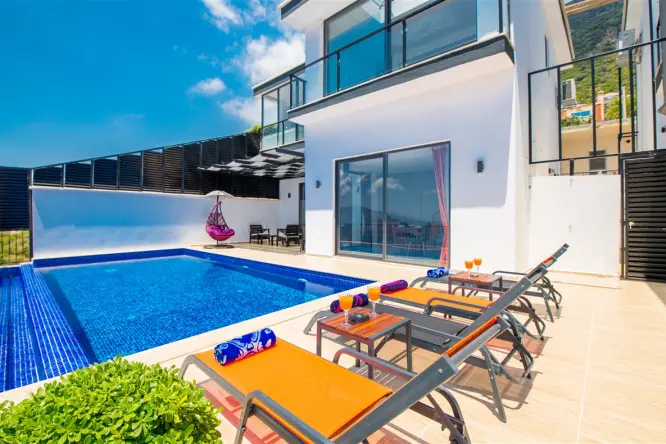 Villa Elif Duo | Kalkan’da Deniz Manzaralı ve Özel Havuzlu Tatil Villası